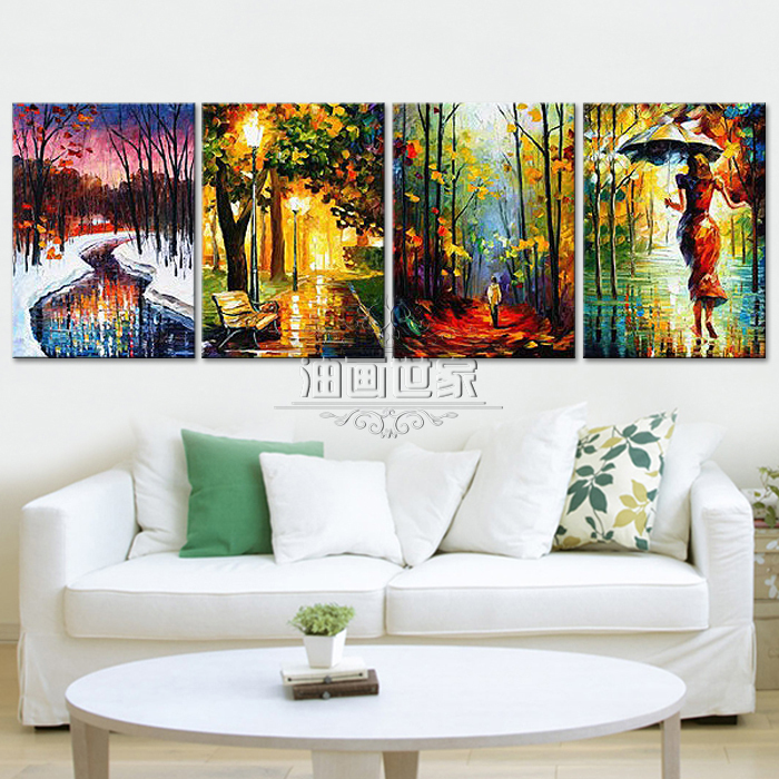 Singapore Modern Living Room Pure Frameless Background Wall Secret Modern Living Room Pure Frameless Background Wall Secret Garden Oil Painting