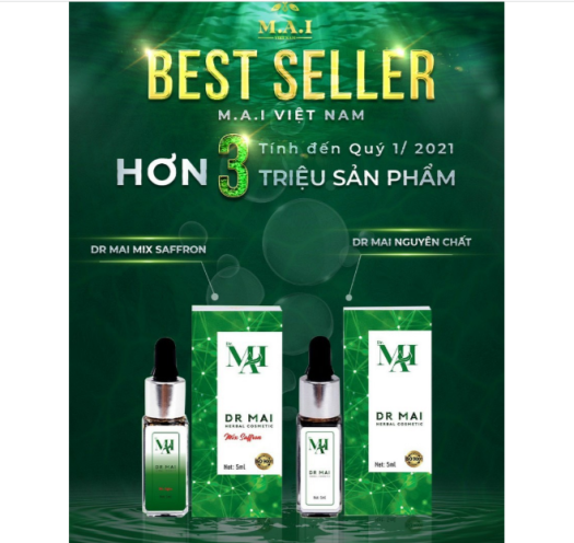 Dr Mai nguyên chất và Dr Mai mix saffron cho da mụn