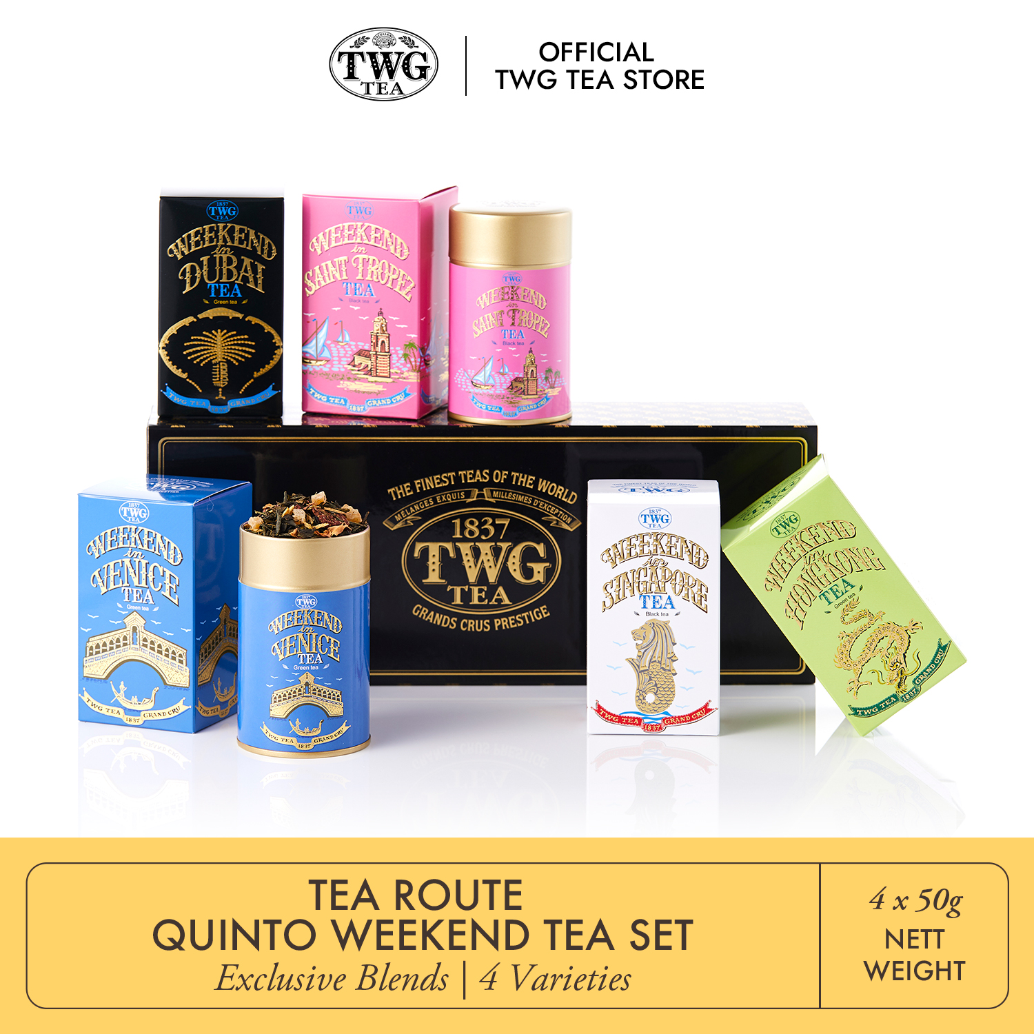 Twg Gift Set: Chamomile Herbal Infusion & Assorted Tea Blends In