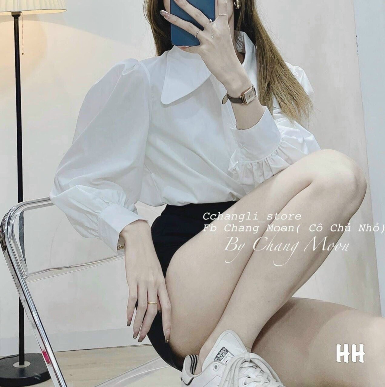 [Voucher 50k Freeship Max 0 đồng toàn quốc] ÁO TIỂU THƯ HAI MÀU HỒNG, TRẮNG, ÁO SƠ MI TAY PHỒNG, ÁO 