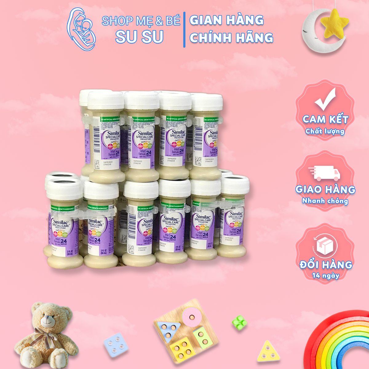 (Lẻ) Sữa Similac Special Care 24 kcal Tăng Cường Lutein Vitamin E DHA & AA - Dành Cho Trẻ Sinh Non Nhẹ Cân (1 Lốc 4 Chai 59ml)