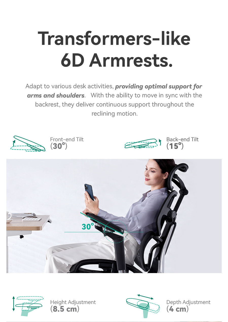 Hinomi X1 3D Sırt Destekli Ergonomik Ev Ofisi Koltuğu | Bacak Desteği | Oyun | Örgü Sandalye