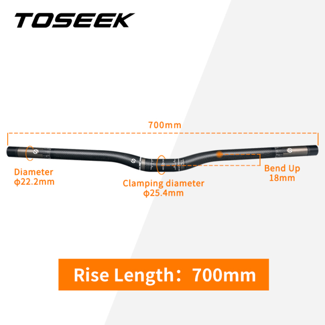 TOSEEK Ghi Đông Carbon Hoàn Toàn 25.4 Sử Dụng Cho Xe Đạp Gấp Thanh Ghi Đông Ngang 400/460/520/580/64