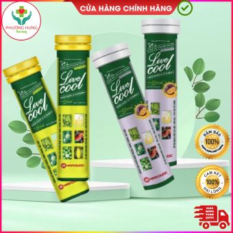 Viên C sủi Livecool Nam Dược tuýp 16 viên x4g hỗ trợ, giải độc, mát gan, bổ sung vitamin C, củng cố hệ miễn dịch