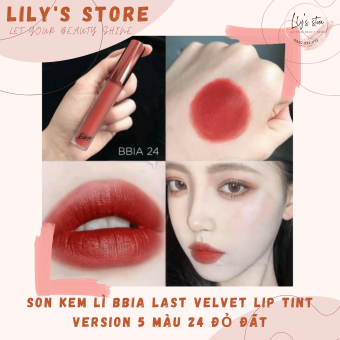 Son kem lì BBia Last Velvet Lip Tint Version 5 Màu 24 Đỏ đất