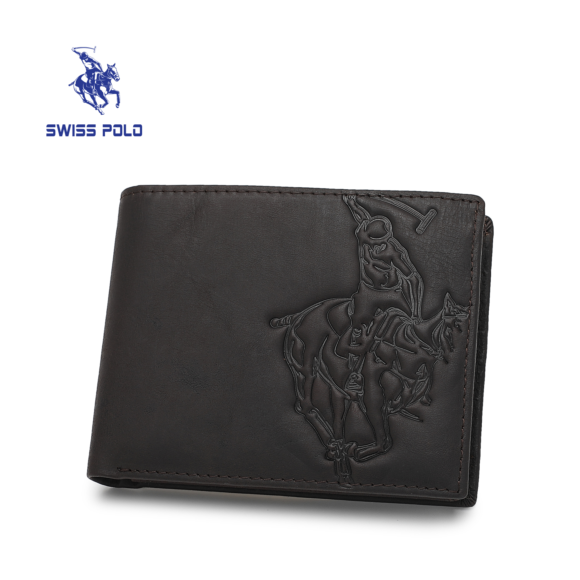 SWISS POLO Genuine Leather RFID Short Wallet SW 178-3 COFFEE