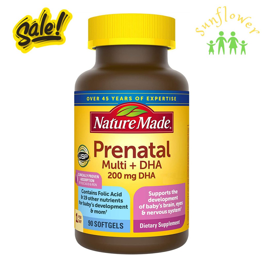 Vitamin nature made prenatal multi dha 150 viên bổ sung dha cho bà bầu của mỹ