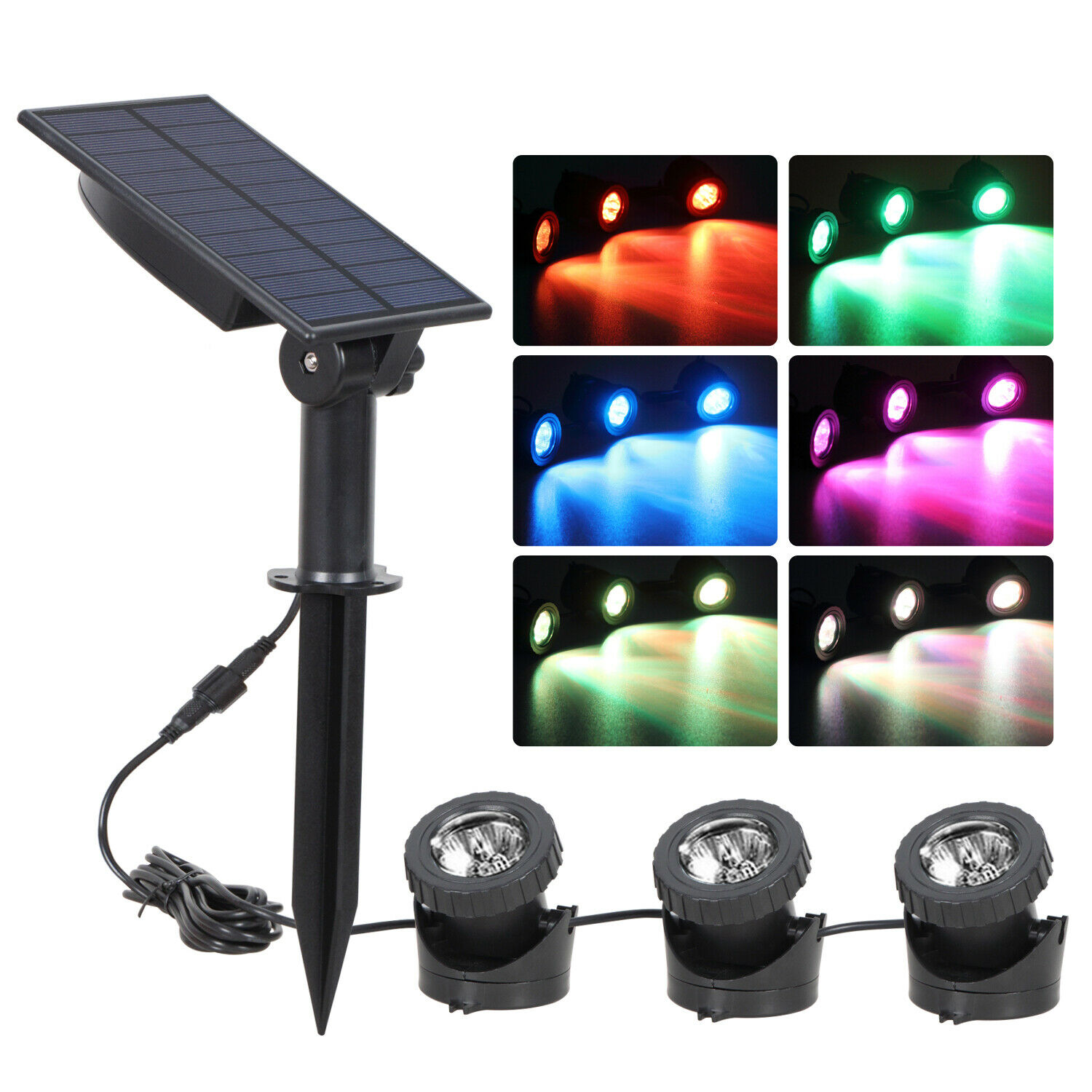 waterproof solar pond lights