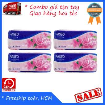 Combo 4 gói Khăn giấy thếp Paseo 250 tờ 2 lớp