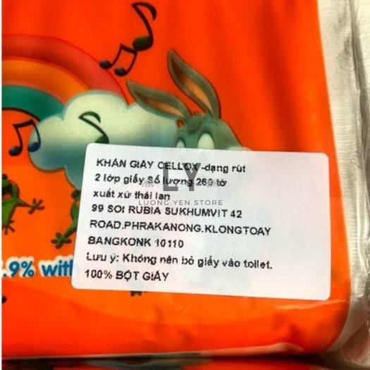 Khăn giấy rút lụa cao cấp Cellox 260 tờ 2 lớp 20*19cm hàng Thái Lan