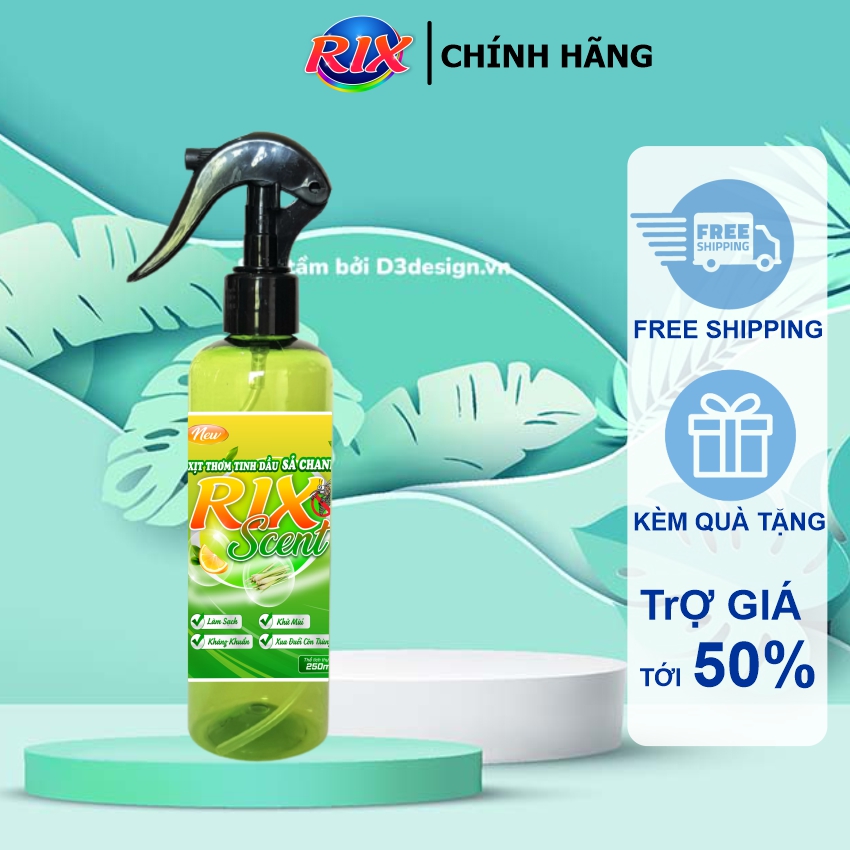[Freeship+Quà Tặng] Tinh Dầu Sả Chanh Hữu Cơ RIX SCENT 250ml Khử Khuẩn, Đuổi Muỗi, Khử Mùi