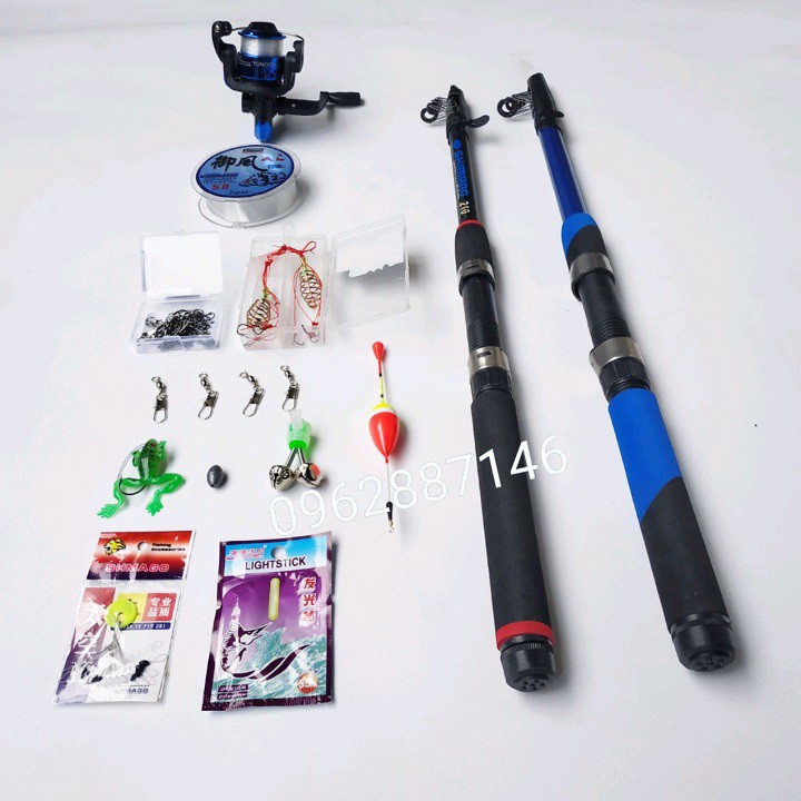 Bộ cần câu máy shimano 2m1 kèm máy và phụ kiện đầy đủ
