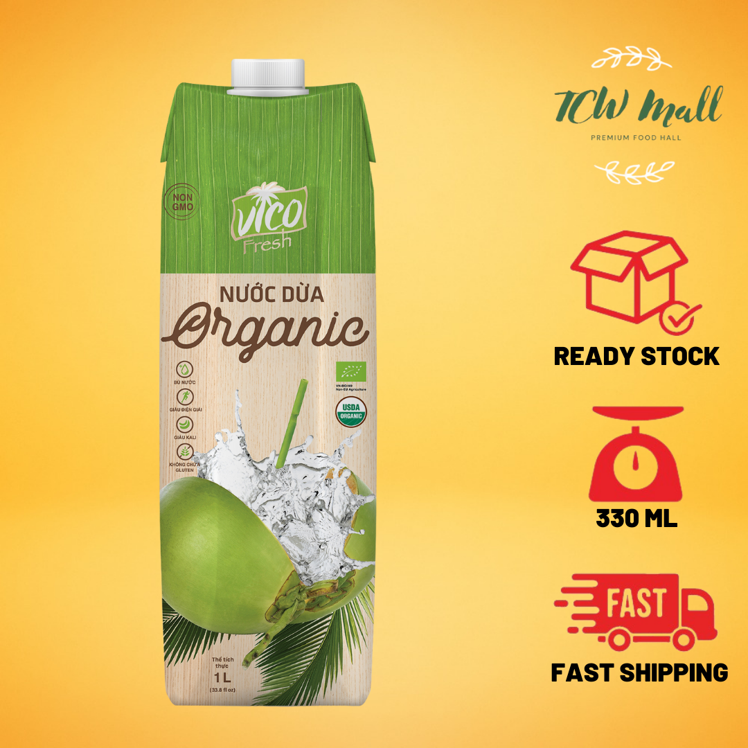 VICO FRESH 100% FRESH ORGANIC COCONUT WATER - 1L PRISMA PACK (IMPORTED FROM VIETNAM)