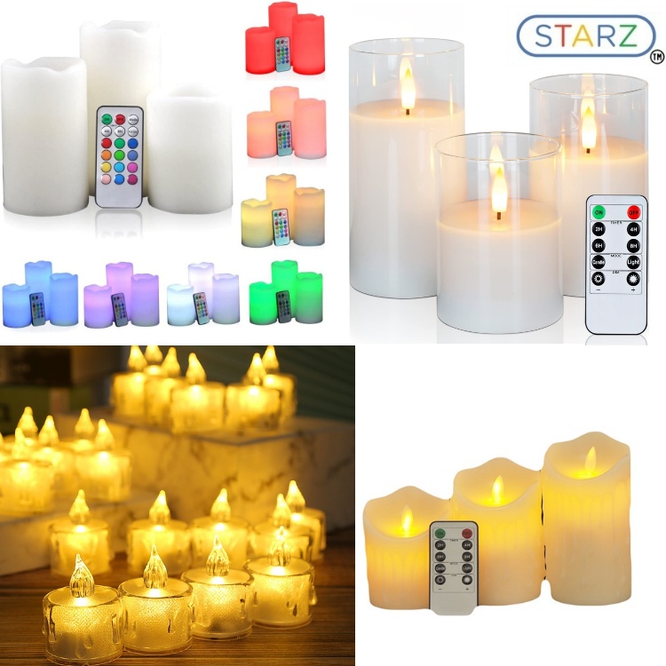 6Pcs Gold Powder Candle Light LED Love Candles Lamp Light Tealight Battery  Powered Valentine's Day Birthday