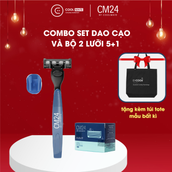 Combo Set cạo râu và bộ 02 lưỡi dao loại 5 lưỡi+1 - thương hiệu CM24