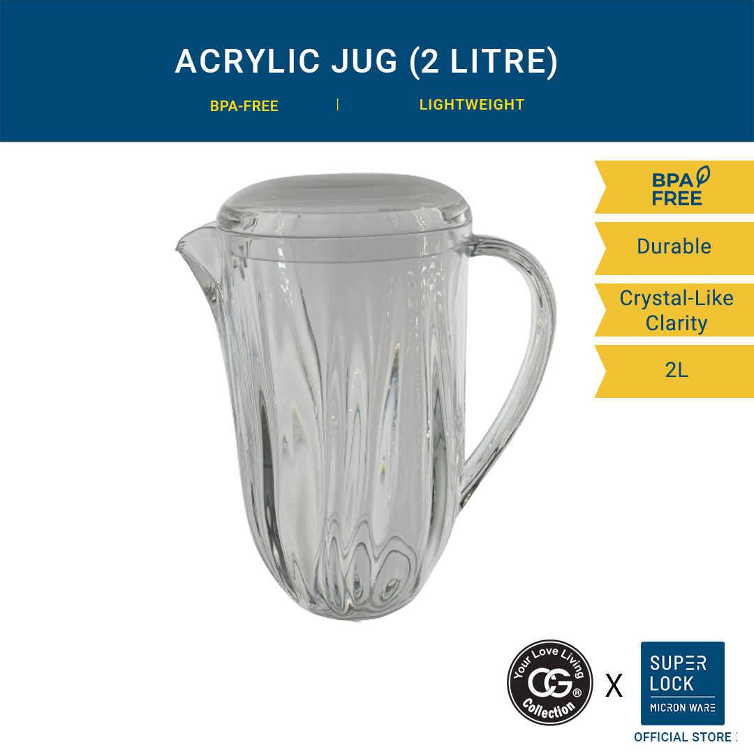 Gambar Superlock Acrylic Festivity Lightweight Durable Jug 2L   Perkakas Hidangan Keraian