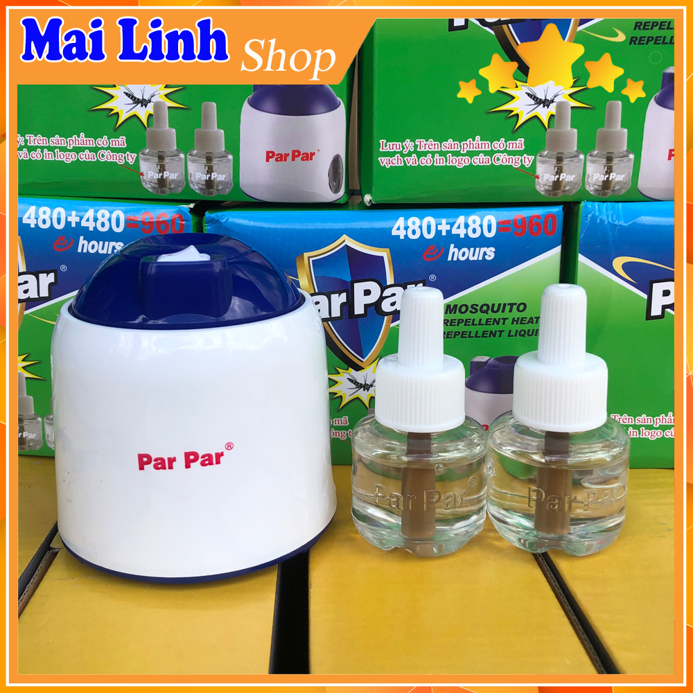 [HCM]Máy Xông Tinh Dầu Đuổi Muỗi Par Par 960 Giờ - (Máy và 2 Chai Tinh Dầu 480h)