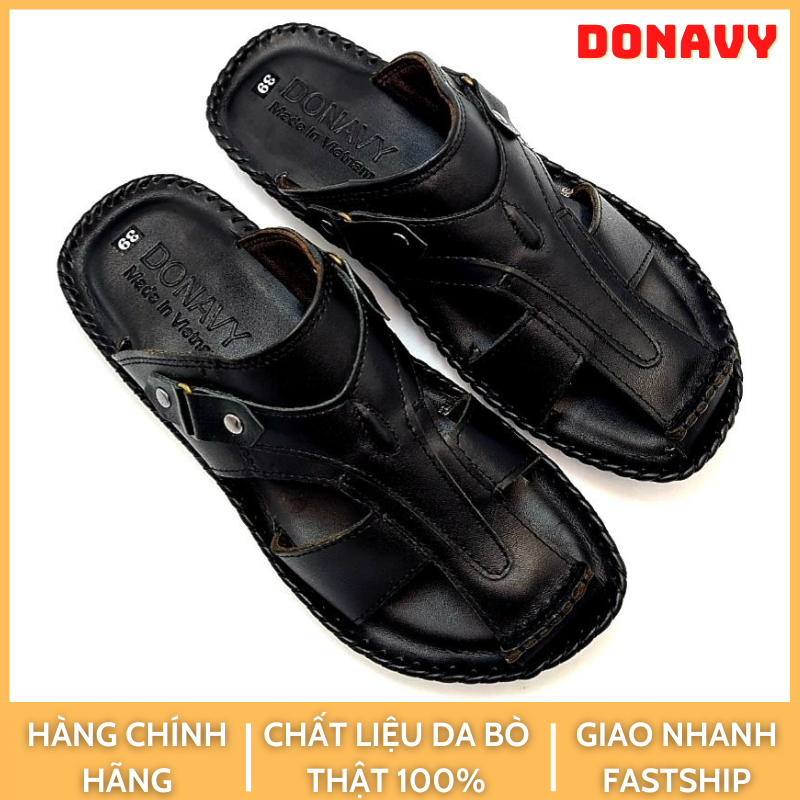 DÉP NAM QUAI RỌ DA BÒ 100% DONAVY QRD SẮC XẢO TỪNG CHI TIẾT HÀNG CÔNG TY CAO CẤP D.RO