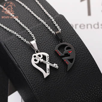 2 Chiếc Vòng Cổ Dây Chuyền Cặp Đôi Mặt Dây Chuyền Trái Tim Phụ Kiện Nam Nữ