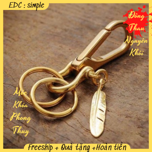 Móc khoá xe máy oto phụ kiện trang trí móc chìa khoá bằng đồng thau cao cấp