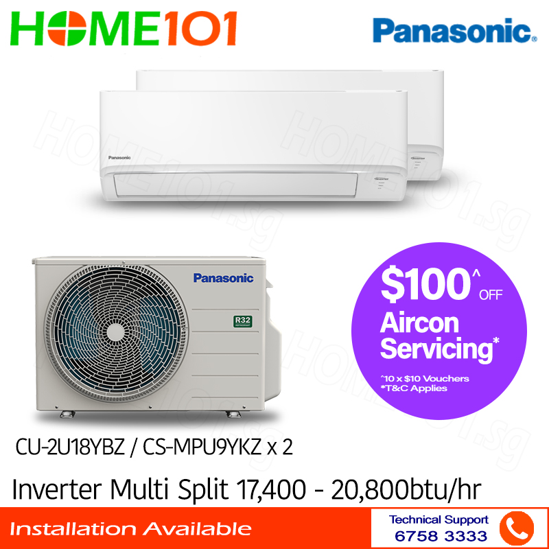 Onduleur Panasonic Multi-Split AirCon CU-2U18YBZ/CS-MPU9YKZ x 2