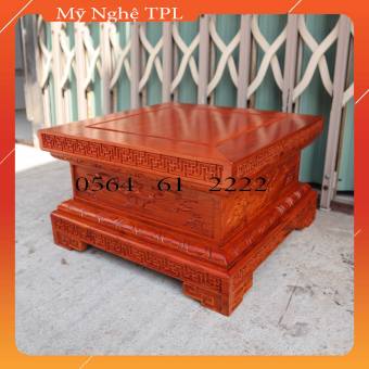 Kỷ vuông Đôn chân loa Đế kê tượng  Đế kê cây cảnh gỗ cao 20cm-ao