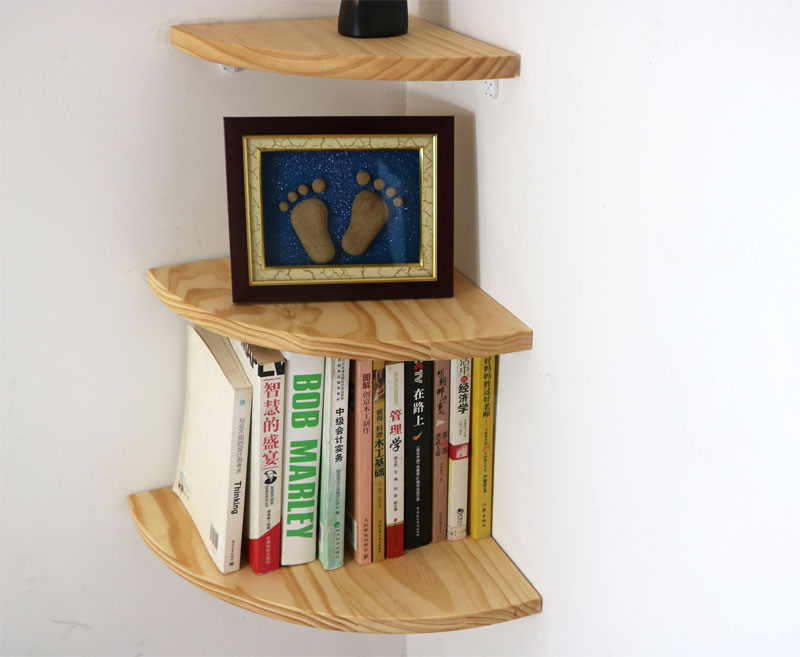 kệ góc 90 gỗ tự nhiên treo tường trang trí kệ để đồ lưu niệm gỗ thông