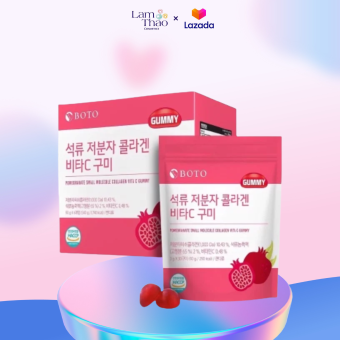 Kẹo Collagen Lựu Boto Kẹo Dẻo Gummy Collagen Vitamin C Hàn Quốc