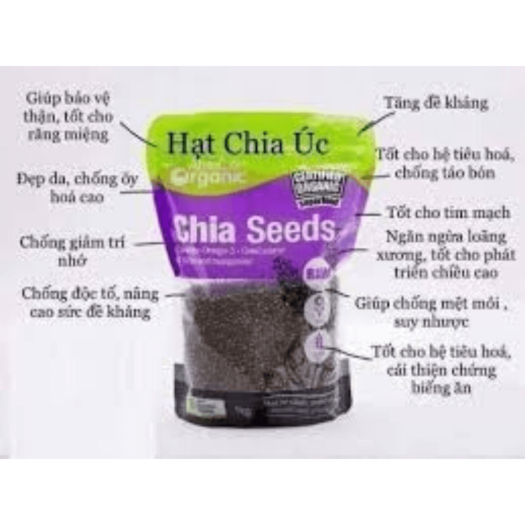 Hạt chia tím Úc 1kg - Chia nhập khẩu Úc thương thiệu Absolute Organic có tem chống hàng giả