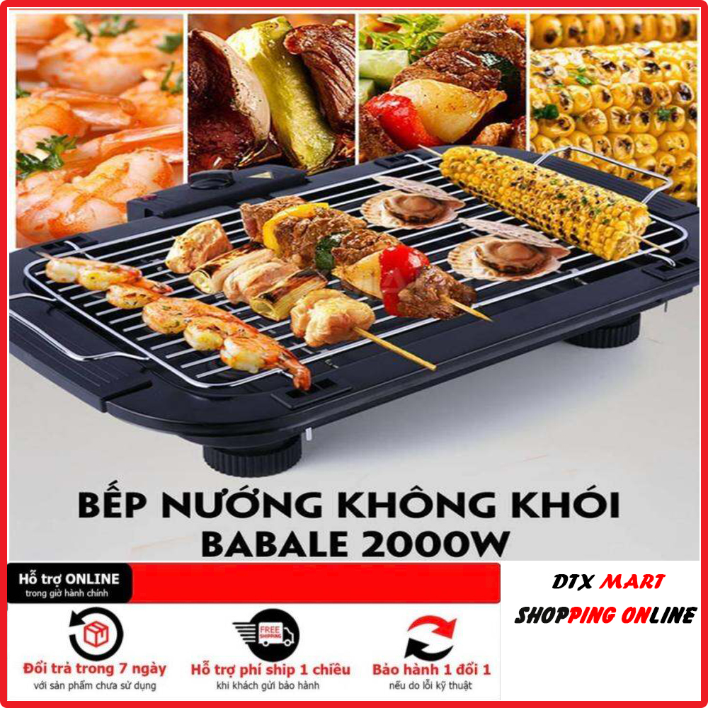 Bếp Nướng Không Khói BABALE - Bếp Nướng Điện Công Suất Lớn - Công Nghệ Hàn Quốc Sử Dụng An Toàn - Tiết Kiệm Điện Năng