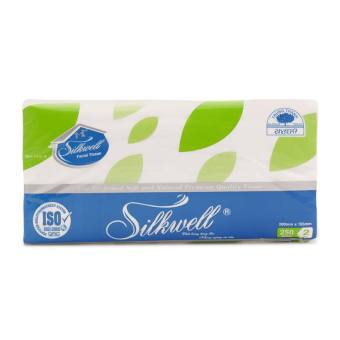 Combo 3 bịch Giấy rút Silkwell xanh 250 tờ 2 lớp,  Khăn giấy ăn giấy rút 2 lớp Silkwell xanh