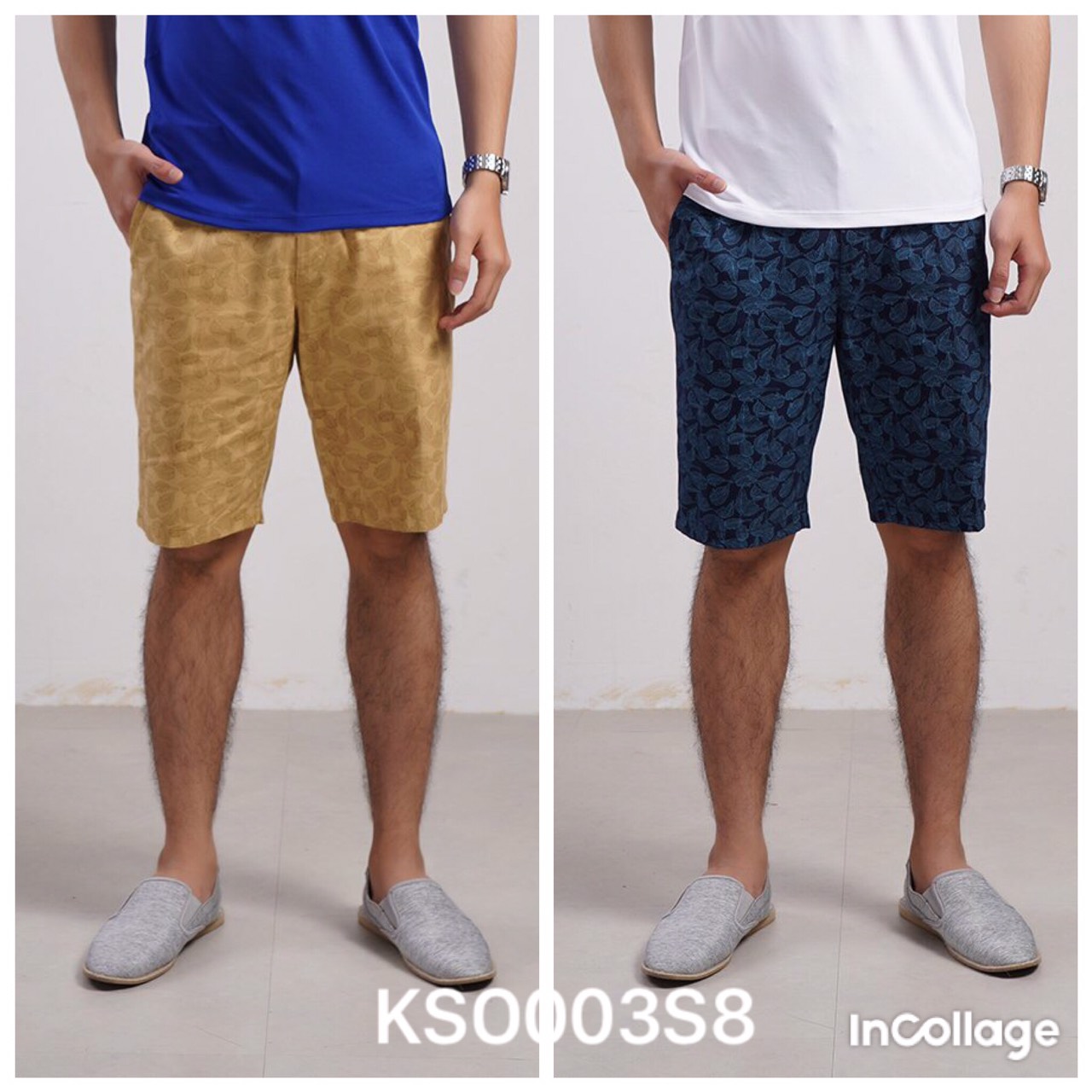 Quần short khaki KWIN KSO003S8 dáng regular fit suông nhẹ