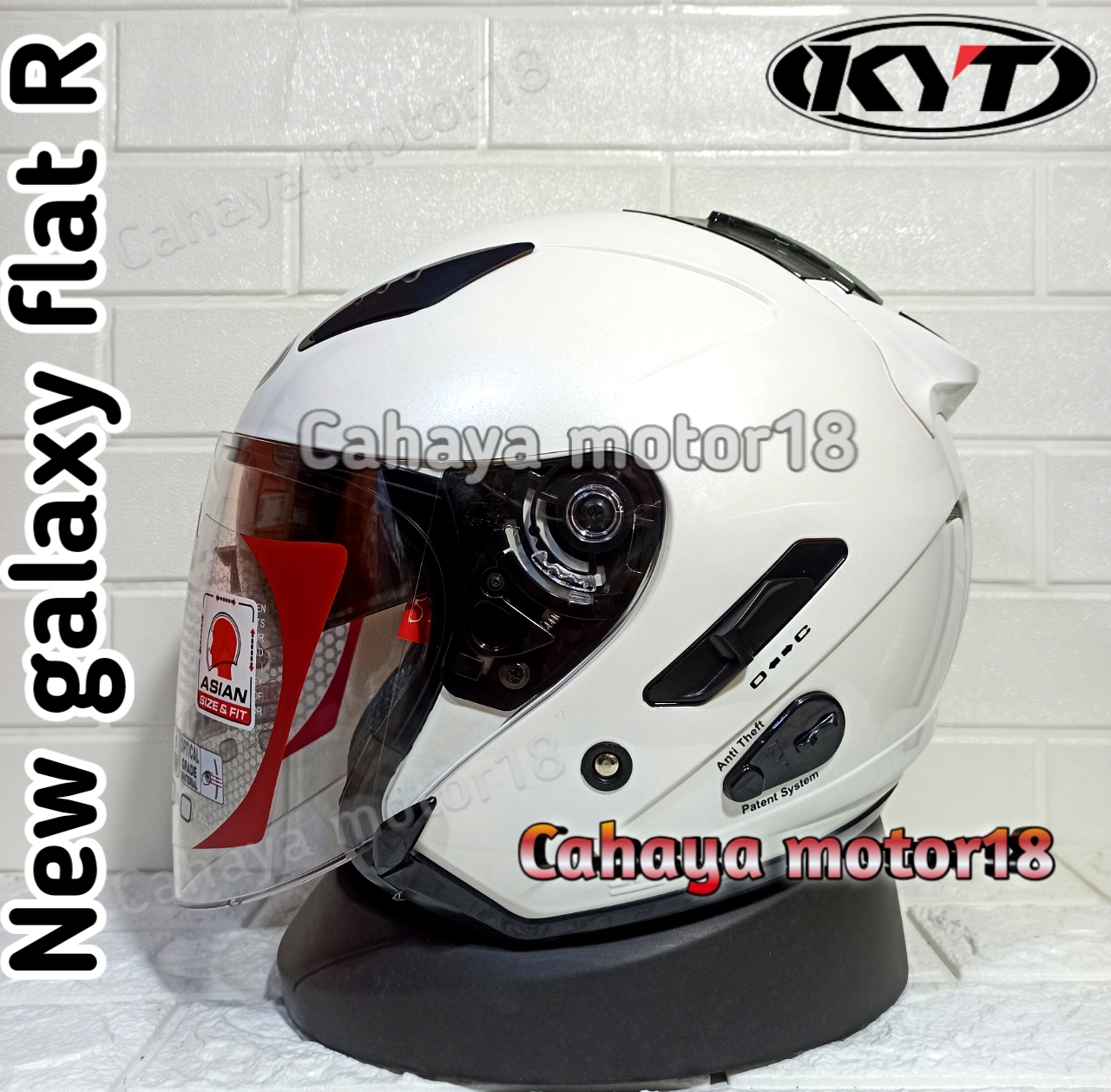 HELM KYT GALAXY FLAT R SOLID PLAIN WHITE|KYT GALAXI TERBARU PUTIH Harga  460,000 Ringgit*Penghantaran Percuma