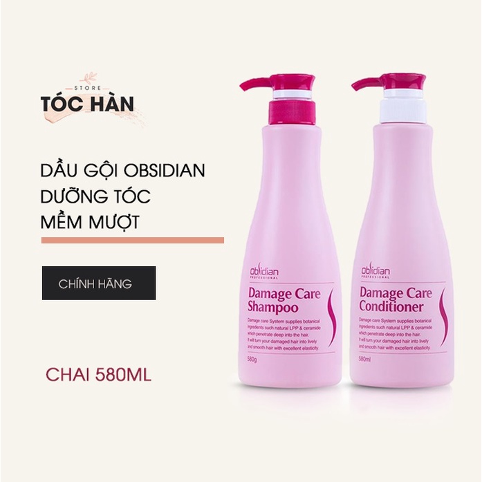 Cặp dầu gội Obsidian Hàn Quốc dưỡng tóc mềm mượt 580ml