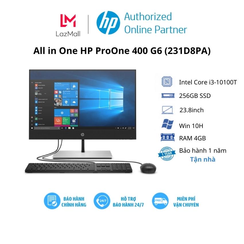 Máy tính để bàn all in one hp proone 400 g6 / intel core i3-10100t / ram 4gb/ 256gb ssd/ intel uhd graphics/ 23.8inch/ cam/ k&m/ wl bt/ dvd/ win 10h/ 1yr