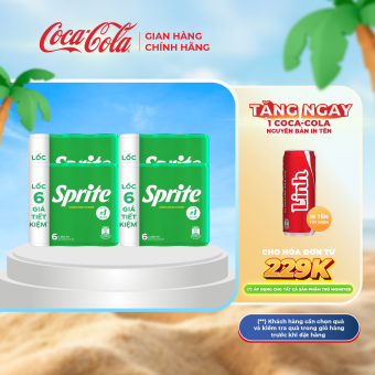 Lốc 24 Lon Nước Ngọt Giải Khát Sprite Vị Chanh 320ml/Lon Sale 7.7 Coca-Cola Chính Hãng