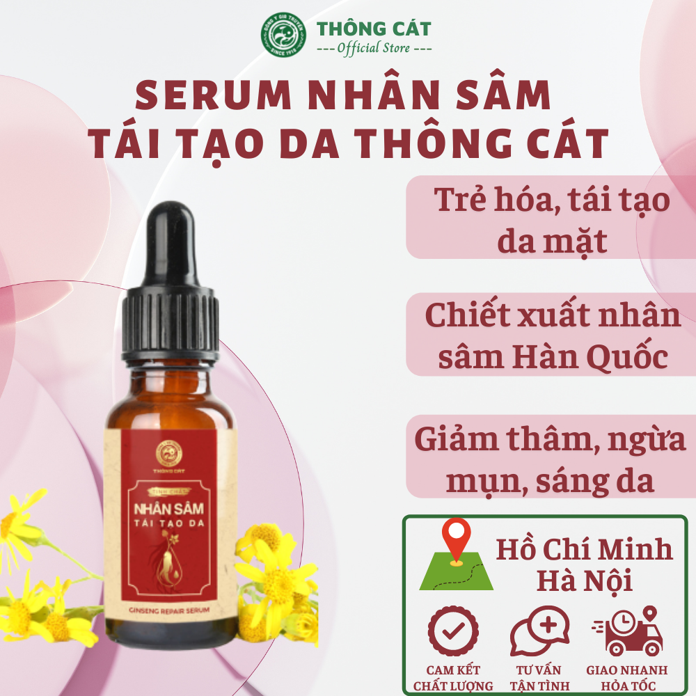Serum dưỡng da làm trắng Đông y gia truyền Thông Cát (Since 1918) - Tinh chất nhân sâm tái tạo da, giúp phục hồi da sau mụn, dưỡng da, làm trắng, tăng cường collagen cho da hiệu quả.