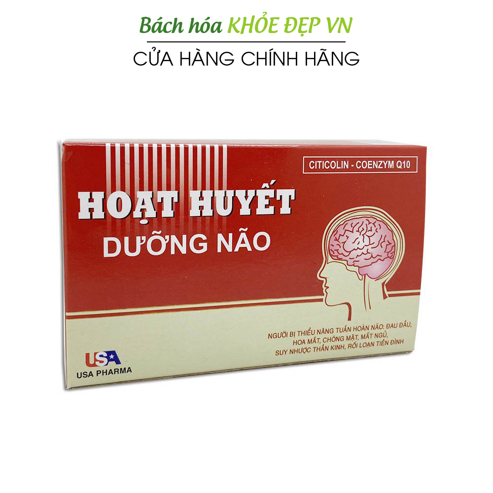 Hoạt huyết dưỡng não Citicolin giảm đau đầu hoa mắt chóng mặt mất ngủ rối loạn tiền đình - Hộp 100 viên