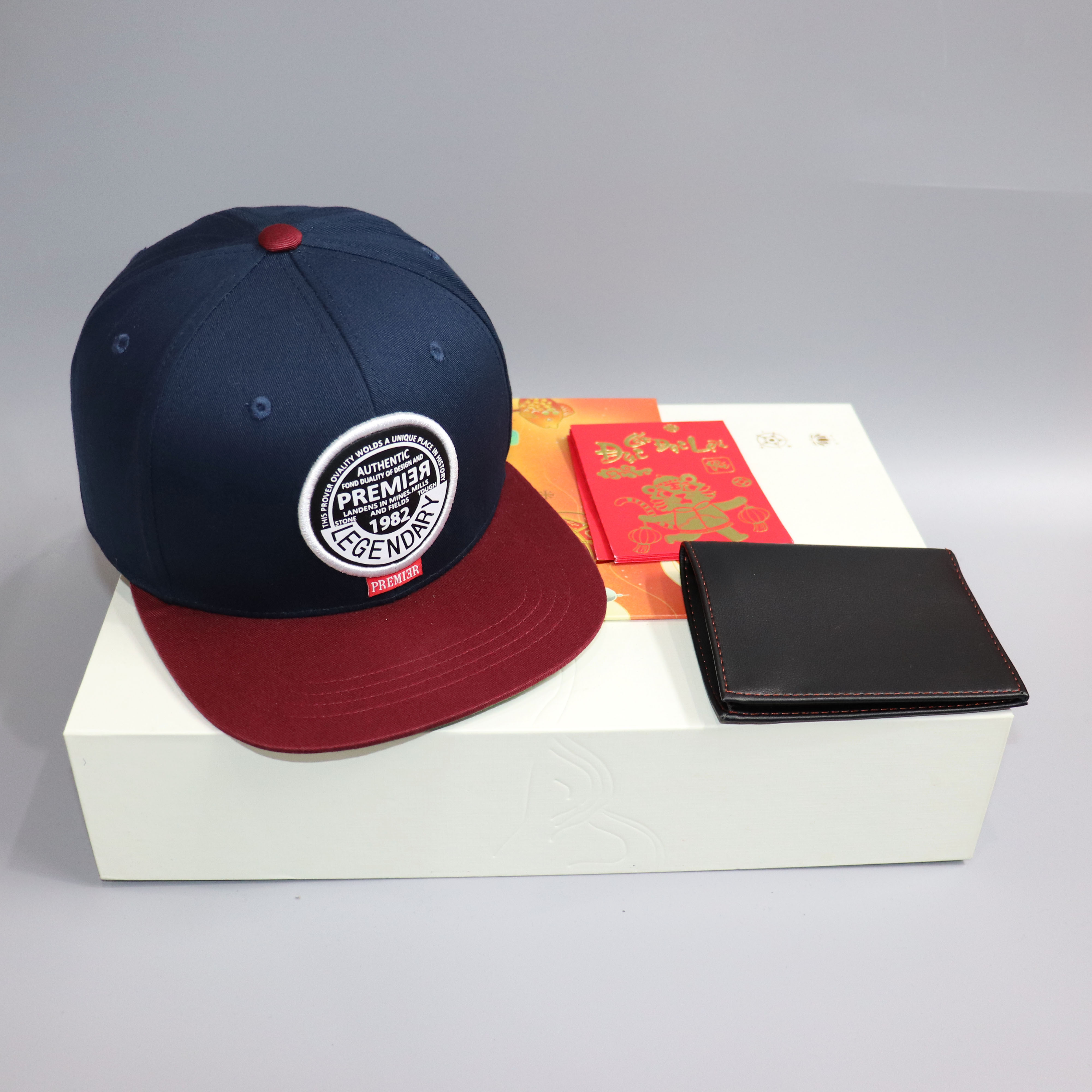 Nón Snapback Pre Xanh Kết Đỏ Đô Logo TRòn - Mũ Lưỡi Trai Nón Kết