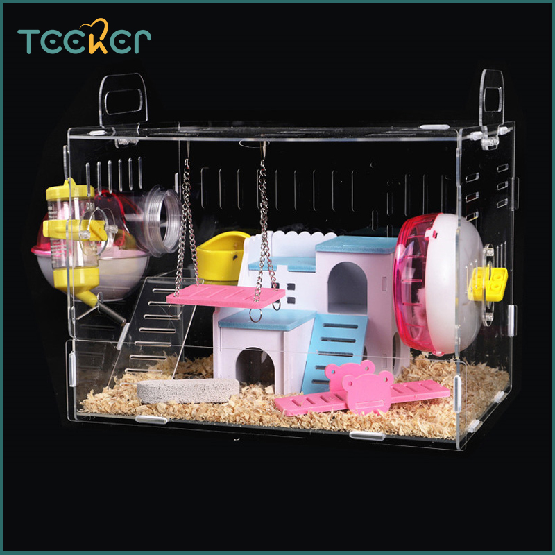 Teeker Gerbil and Hamster Cage Base Promotes Instinctual Burrowing While Containing Litter and Debris Includes ALL Accessories and Play Tunnels ราคา 381 บาท*ส่งฟรี