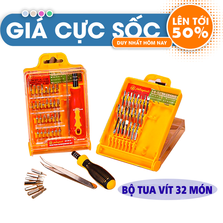 Bộ Tua Vít Đa Năng 32 Đầu, Bộ đầu vít tiện dụng và thiết thực công cụ tháo mở sửa chữa mở điện thoại laptop máy tính tua vít vạn năng