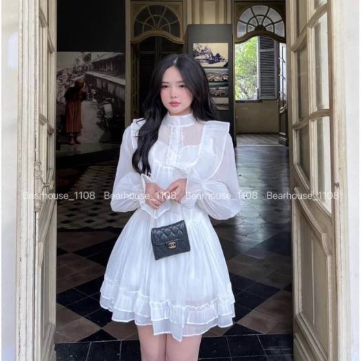 Váy Nữ Dáng Dài Tay Chun Bồng Phối Màu Trắng Be Dễ Thương Chất Vải Mềm Mịn  Đi Tiệc Đi Chơi Sang Chảnh - Giá Tiki khuyến mãi: 390,000đ - Mua ngay! -