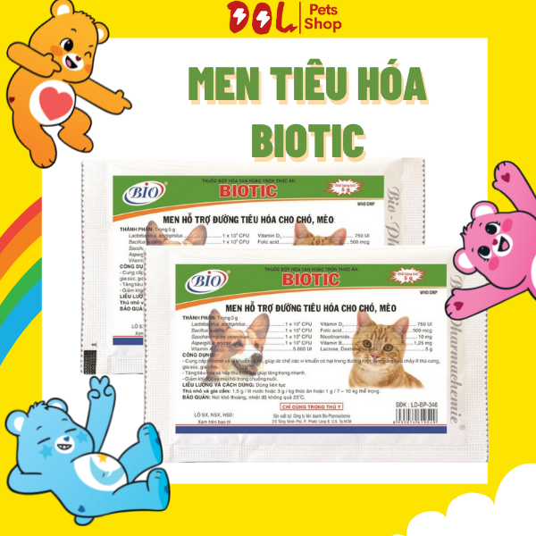 Men tiêu hóa cho chó mèo biotic gói 5g