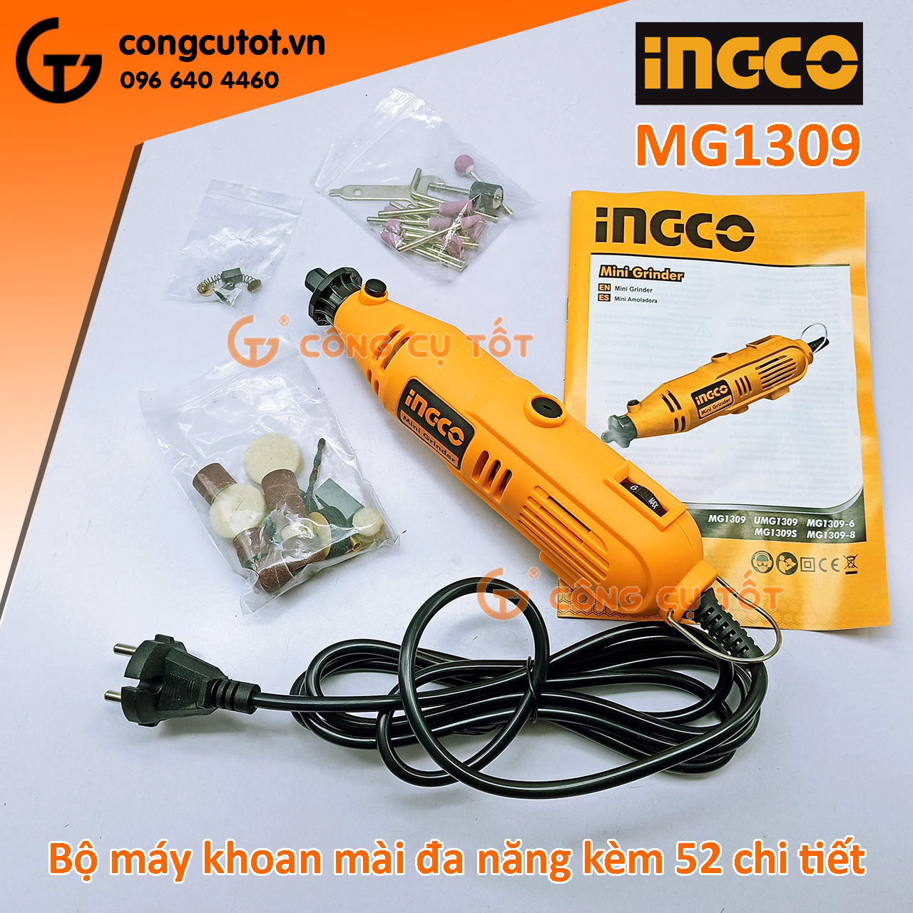 Máy mài khuôn mini 3.2mm 130w total tg501032, ingco mg1309