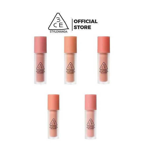 Phấn má hồng dạng lỏng 3ce velvet liquid blusher màu nhung lì 3.4g