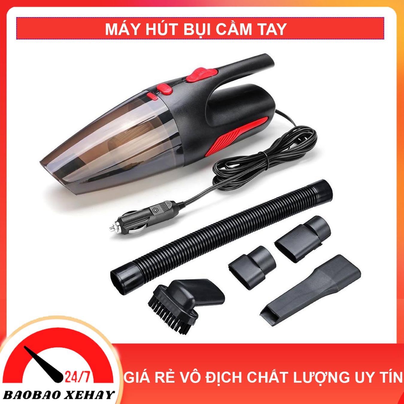 Máy hút bụi xe hơi , Máy hút bụi cầm tay mini điện áp 12V cho ô tô cực khoẻ , Máy hút bụi gia đìnhTUSAN SHOP