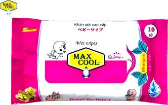 Combo 2 gói khăn ướt 10 tờ MAX COOL - có hương