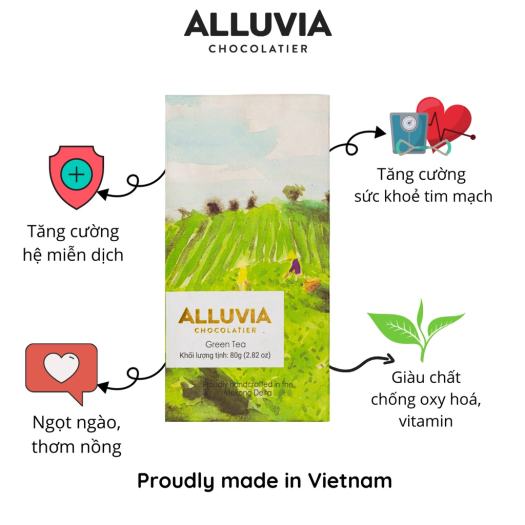 Socola matcha trà xanh nguyên chất Nhật Bản ngọt ngào Alluvia Chocolate