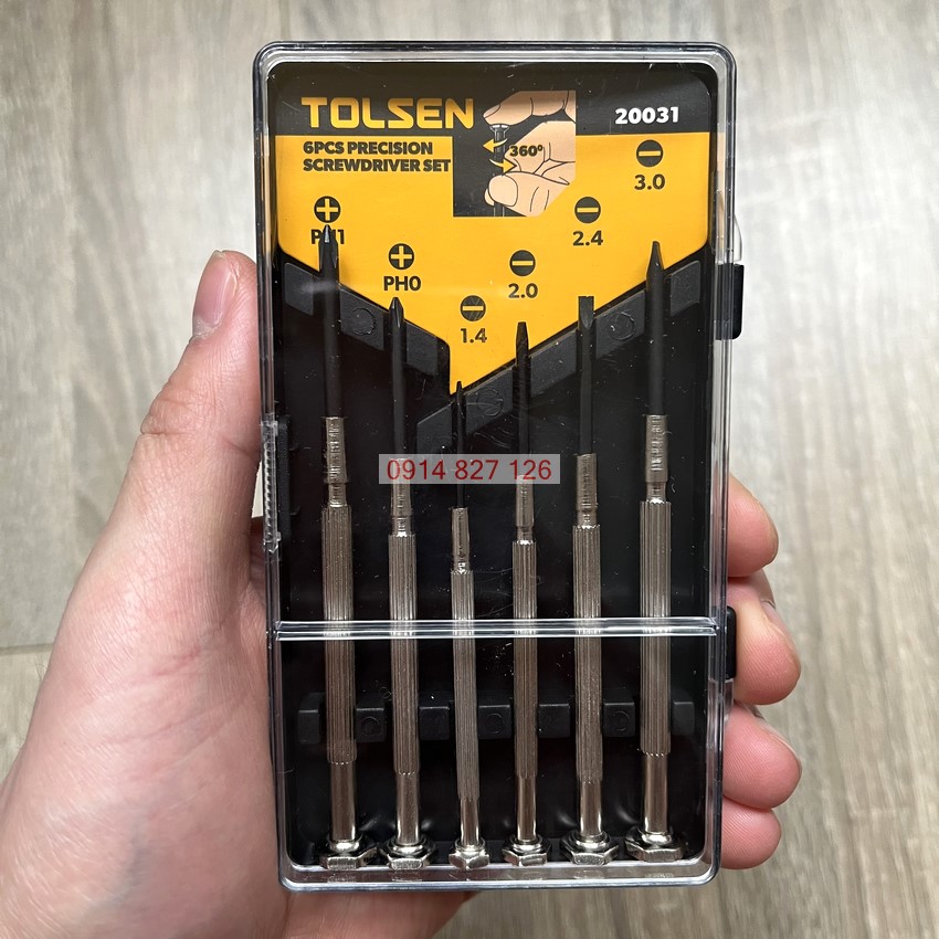 [Chính hãng] Bộ Tua Vít Đa Năng hãng TOLSEN 6 cỡ chi tiết, bảo hành 12 tháng, chuyên sửa điện thoại, laptop, đồ điện, bộ tô vít sửa điện thoại, bộ tuốc nơ vít, tua vít mở điện thoại, bộ vít sửa điện thoại, bo tua vit da nang