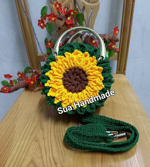 Túi xách tay hoa hướng dương hàng handmade
